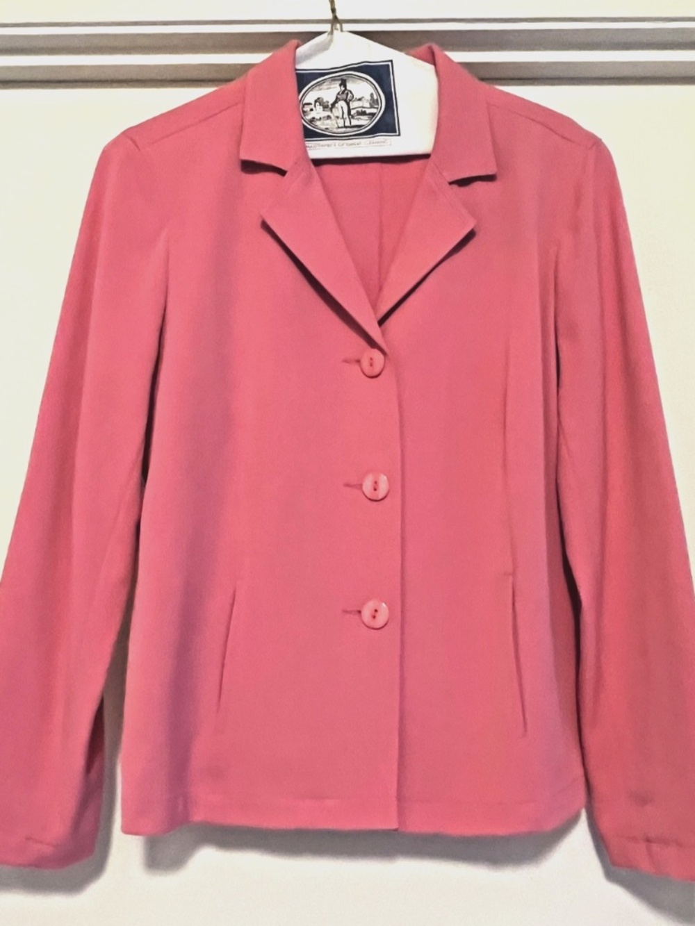 1980's Vintage Button Front Pink Short Blazer Jacket ~ Sag Harbor Petites